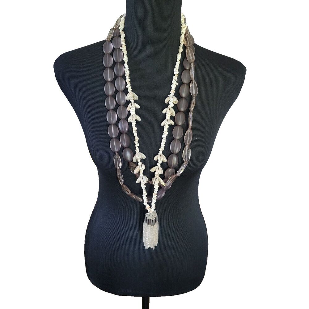 Weekend Max Mara Jewelry Triple-Strand Statement Necklace Authentic NWOT